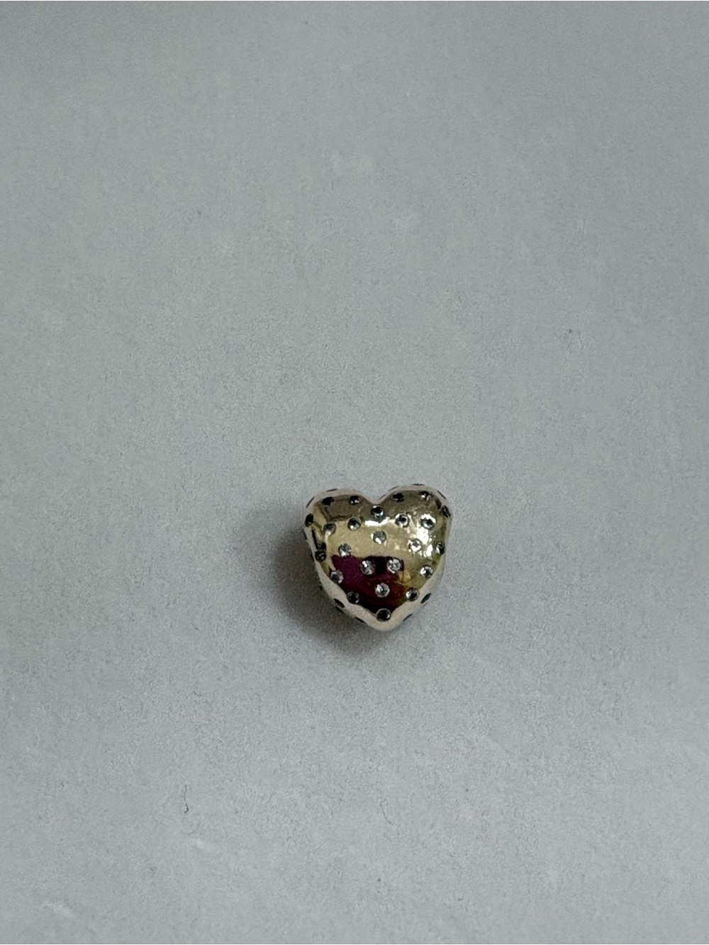 Pandora Silver Heart Brooch with Red Heart Detail